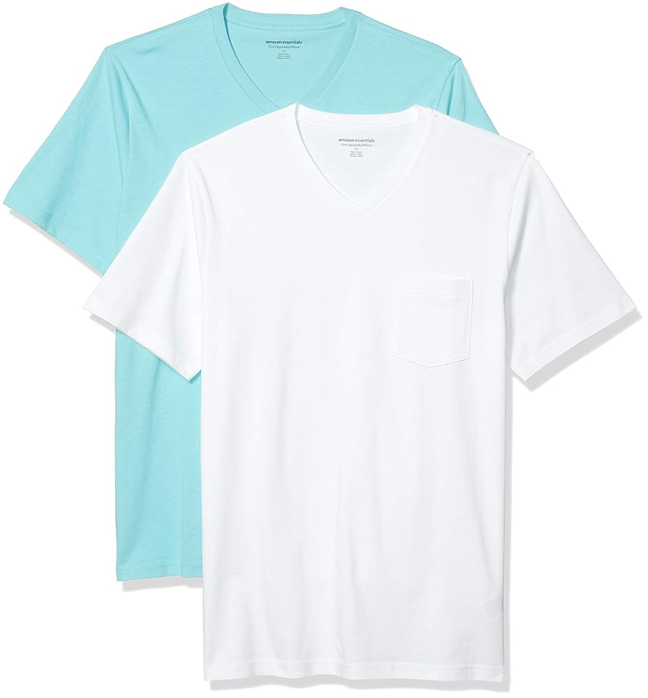 ❣️Amazon Essentials 2枚組 TシャツVネック半袖 メンズXS Amazon.co.jp: [Amazon Essentials] 2枚組 Tシャツ ポケット付き